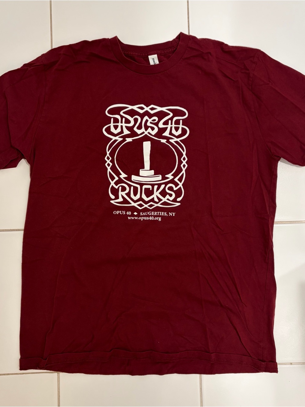 Opus 40 Saugerties Catskills Maroon Graphic Tee